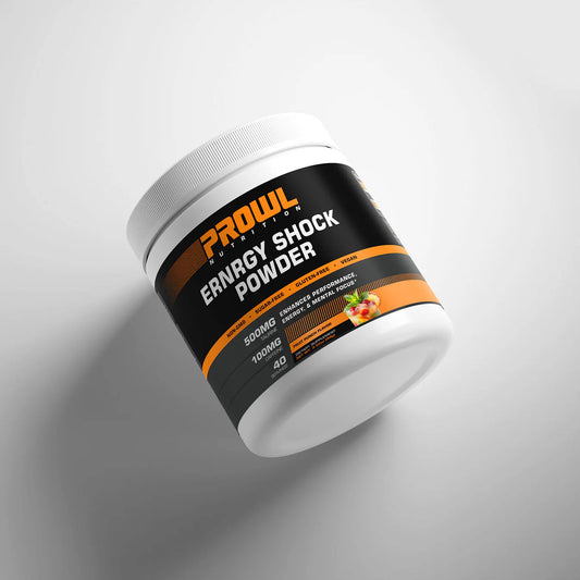 Prowl Energy Shock Powder, 500mg Taurine & 100mg Caffeine, 40 Servings, Fruit Punch Flavour