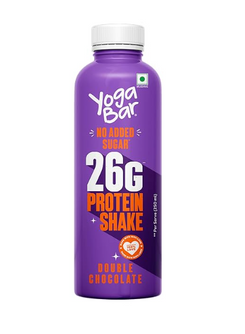Yogabar 26g Protein Shake, Double Chocolate Flavour Zero Added Sugar