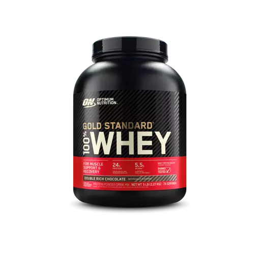 Optimum Nutrition Gold Standard 100% Whey Protein Powder, Double Chocolate Flavour, 2lb / 0.9kg